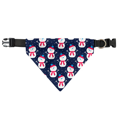 Cute Snowman Pattern Print Over The Collar Dog Bandana