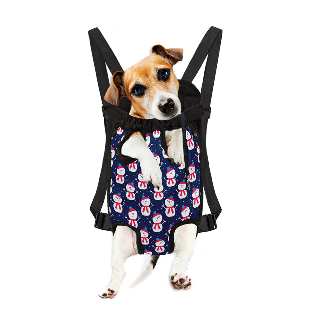 Cute Snowman Pattern Print Pet Carrier Backpack