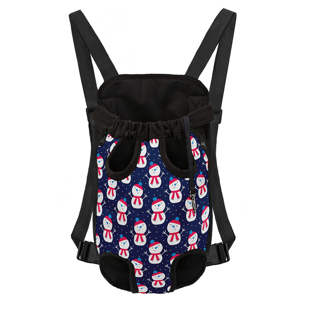 Cute Snowman Pattern Print Pet Carrier Backpack