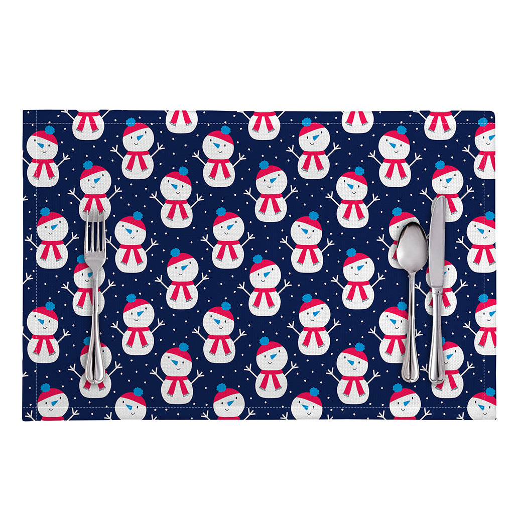 Cute Snowman Pattern Print Placemat