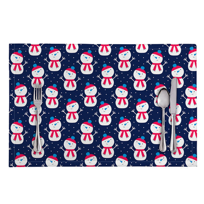 Cute Snowman Pattern Print Placemat
