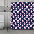 Cute Snowman Pattern Print Polyester Shower Curtain
