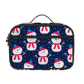Cute Snowman Pattern Print Portable Lunch Bag