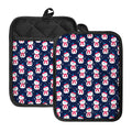 Cute Snowman Pattern Print Pot Holders With Pocket