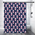 Cute Snowman Pattern Print Premium Shower Curtain