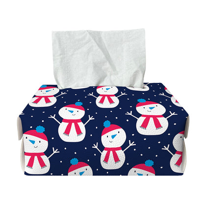 Cute Snowman Pattern Print Rectangle Tissue Box Cover