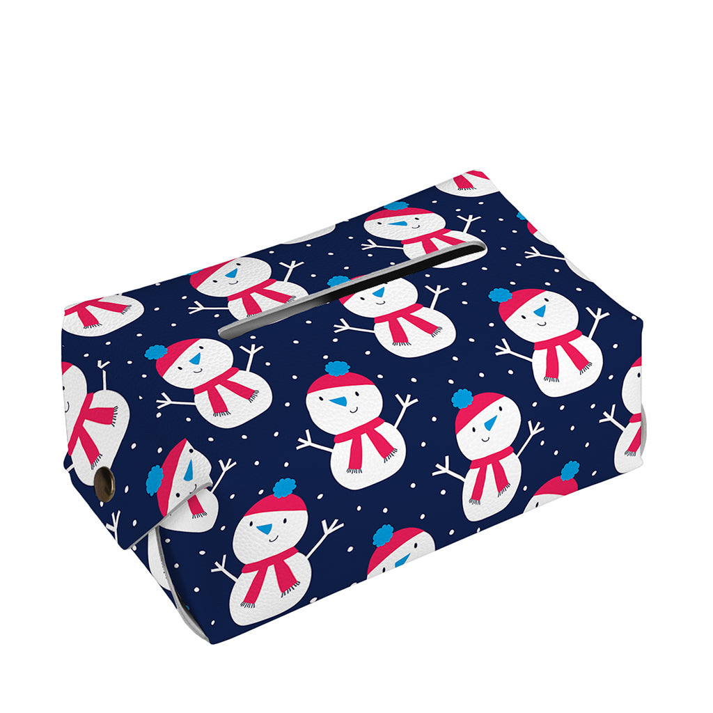 Cute Snowman Pattern Print Rectangle Tissue Box Cover