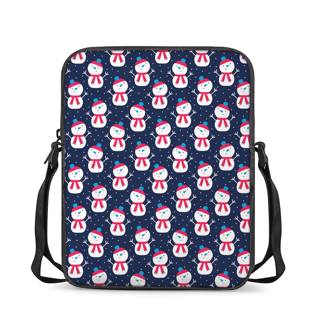 Cute Snowman Pattern Print Rectangular Crossbody Bag
