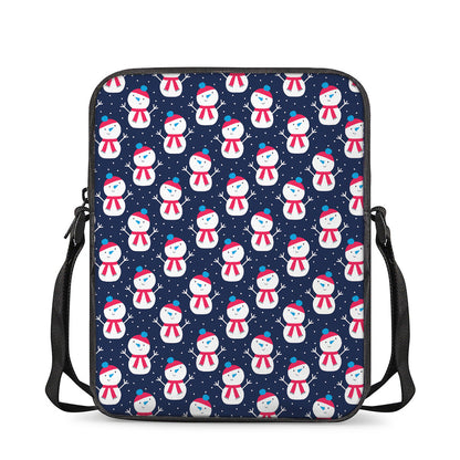 Cute Snowman Pattern Print Rectangular Crossbody Bag