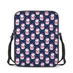 Cute Snowman Pattern Print Rectangular Crossbody Bag