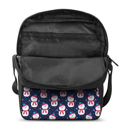Cute Snowman Pattern Print Rectangular Crossbody Bag
