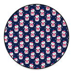Cute Snowman Pattern Print Round Floor Mat