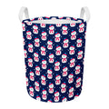 Cute Snowman Pattern Print Round Laundry Basket