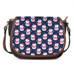 Cute Snowman Pattern Print Saddle Bag