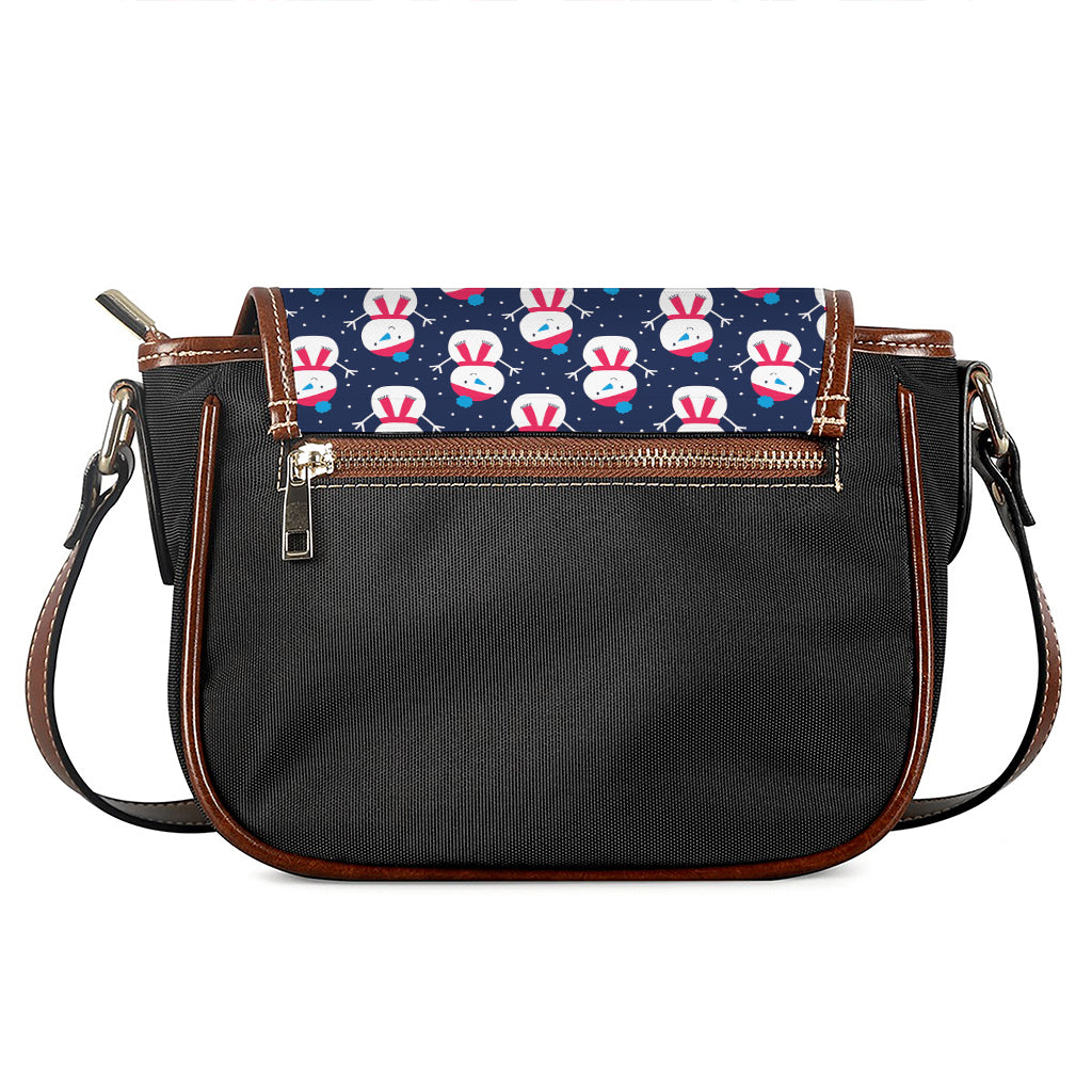 Cute Snowman Pattern Print Saddle Bag