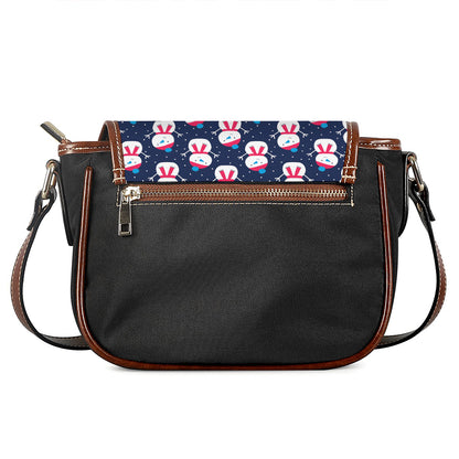 Cute Snowman Pattern Print Saddle Bag