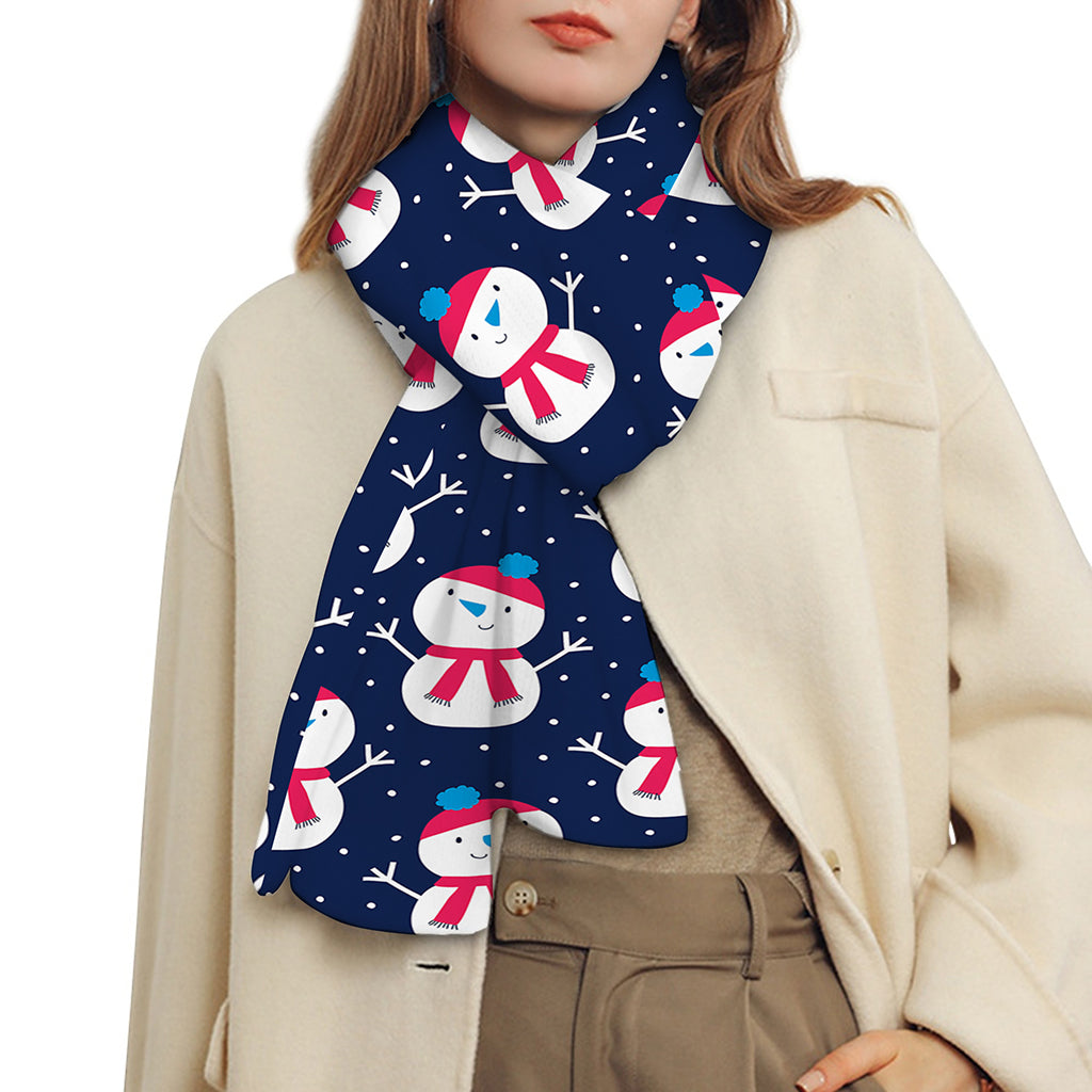 Cute Snowman Pattern Print Scarf