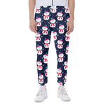 Cute Snowman Pattern Print Scuba Joggers