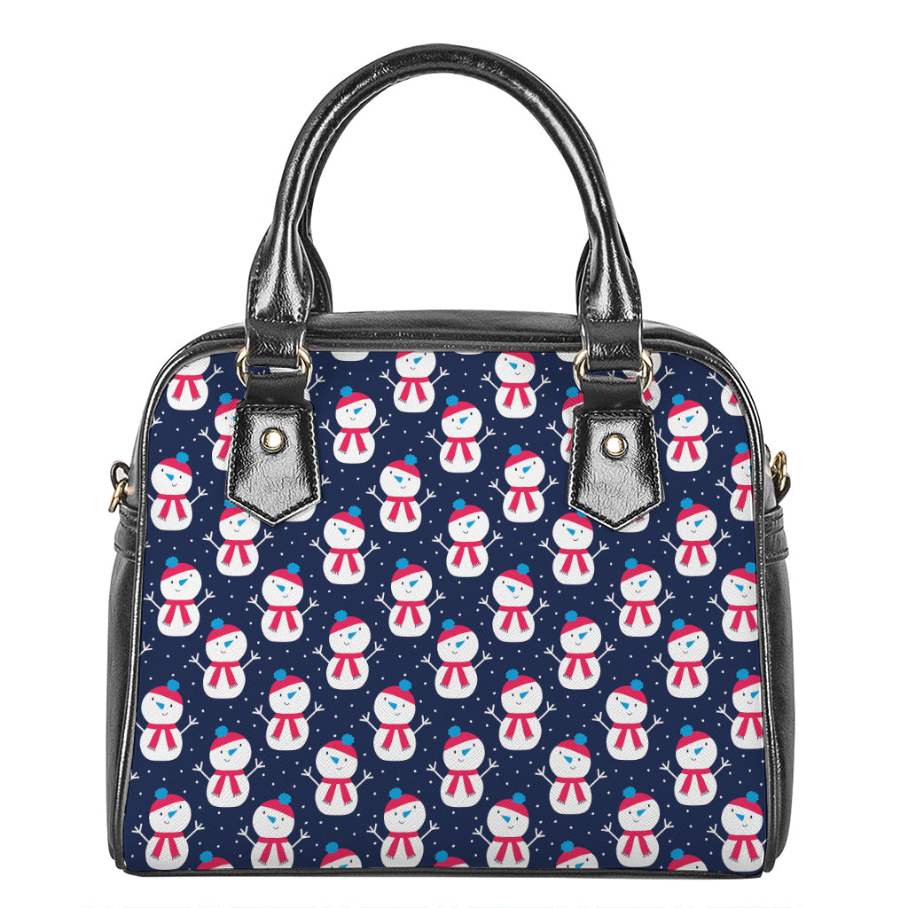 Cute Snowman Pattern Print Shoulder Handbag