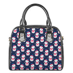 Cute Snowman Pattern Print Shoulder Handbag