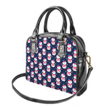 Cute Snowman Pattern Print Shoulder Handbag