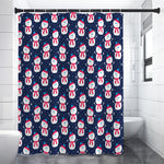 Cute Snowman Pattern Print Shower Curtain