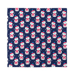 Cute Snowman Pattern Print Silk Bandana