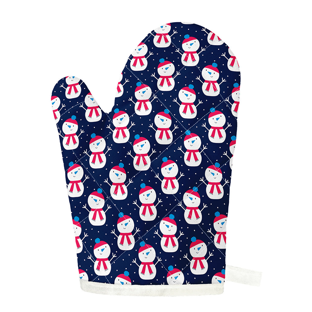 Cute Snowman Pattern Print Single Oven Mitt