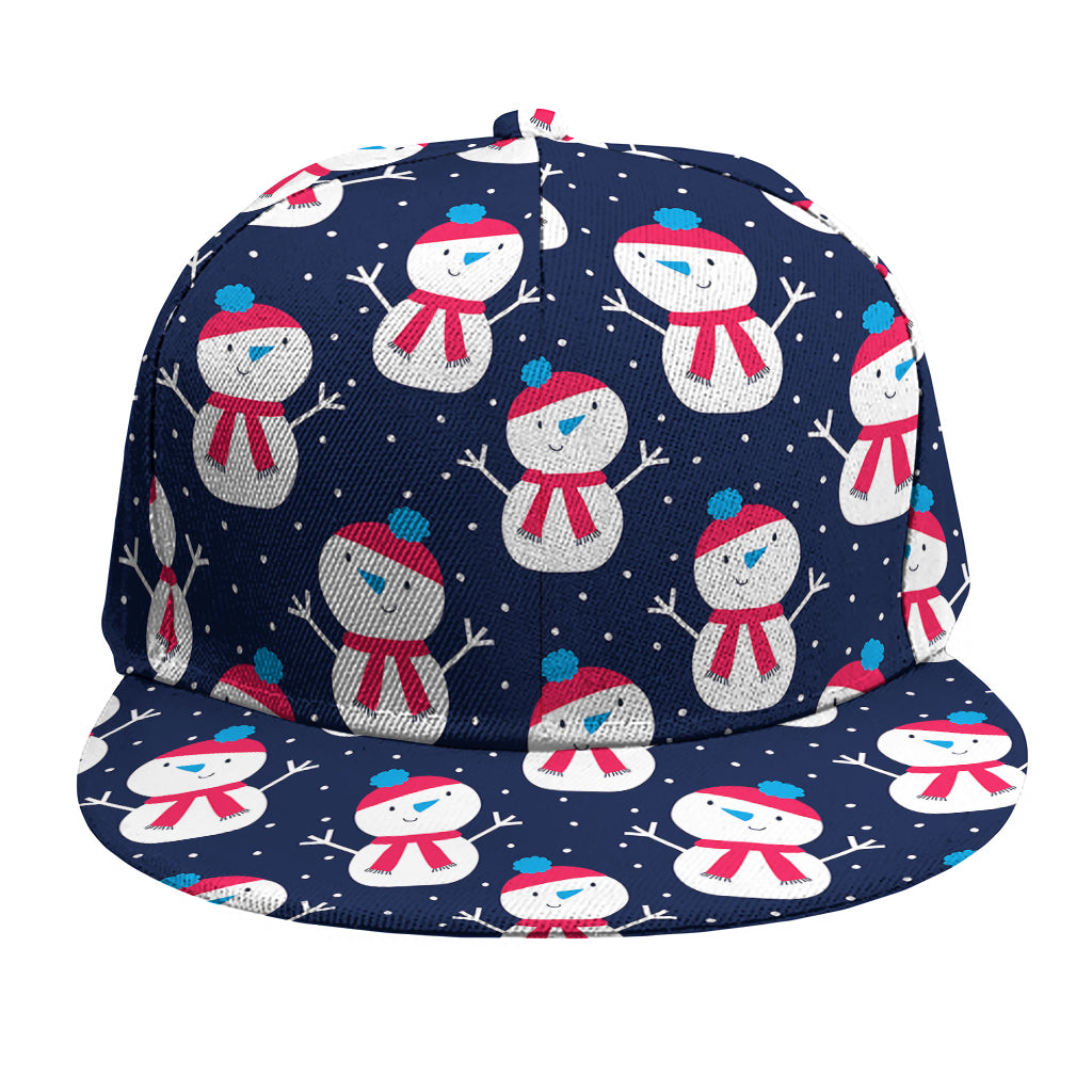Cute Snowman Pattern Print Snapback Cap