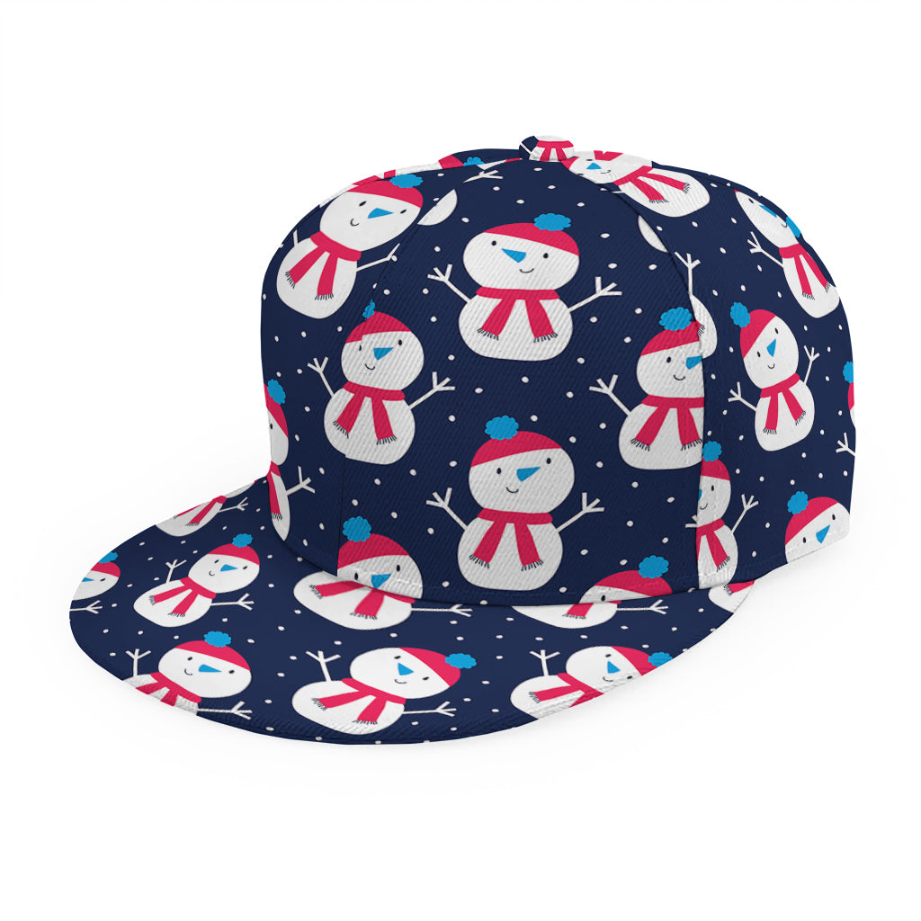 Cute Snowman Pattern Print Snapback Cap