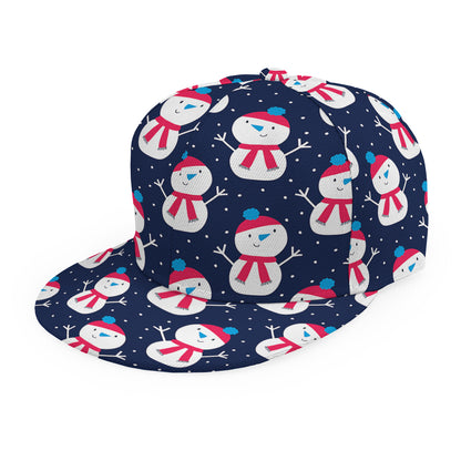 Cute Snowman Pattern Print Snapback Cap