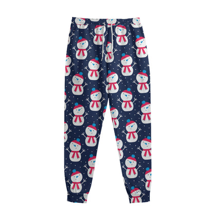 Cute Snowman Pattern Print Sweatpants