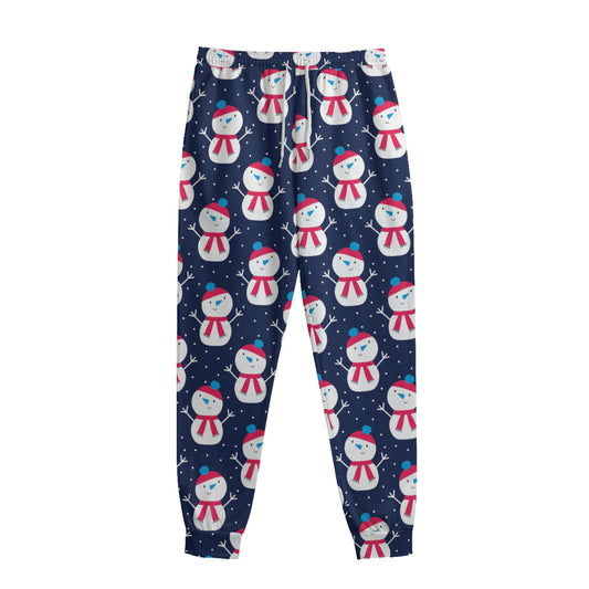 Cute Snowman Pattern Print Sweatpants