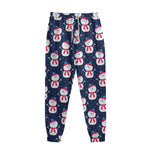 Cute Snowman Pattern Print Sweatpants