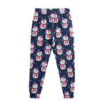 Cute Snowman Pattern Print Sweatpants