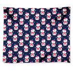 Cute Snowman Pattern Print Tapestry