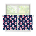 Cute Snowman Pattern Print Tier Curtains