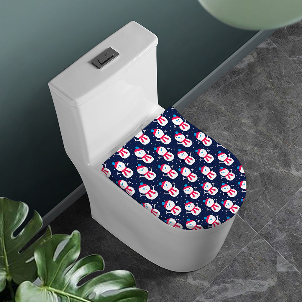 Cute Snowman Pattern Print Toilet Lid Cover