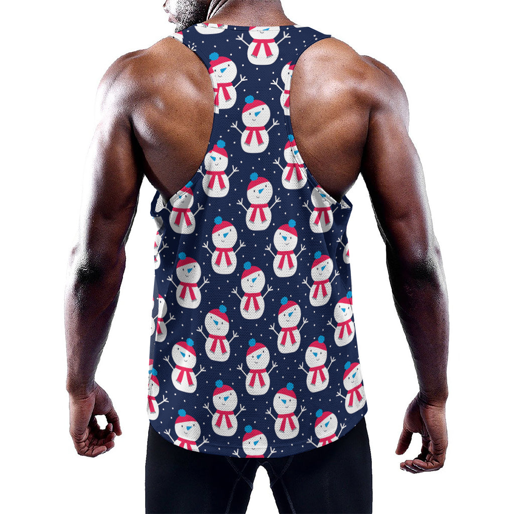 Cute Snowman Pattern Print Training Tank Top