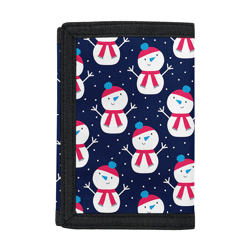 Cute Snowman Pattern Print Trifold Wallet