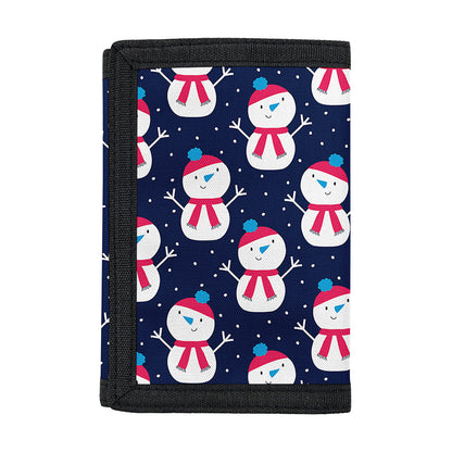Cute Snowman Pattern Print Trifold Wallet