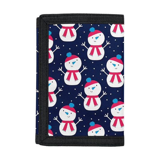 Cute Snowman Pattern Print Trifold Wallet