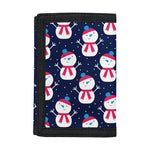 Cute Snowman Pattern Print Trifold Wallet