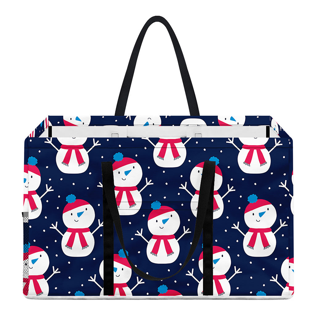 Cute Snowman Pattern Print Utility Tote Bag