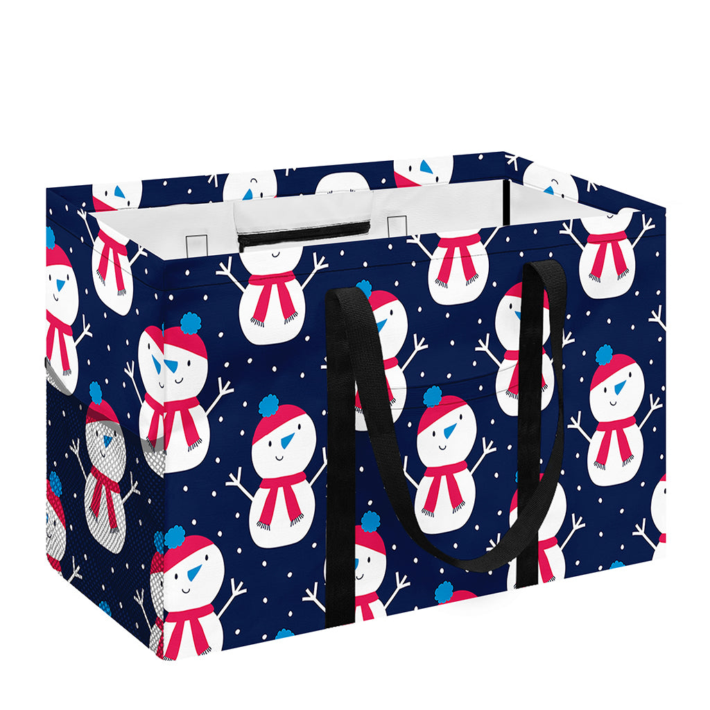 Cute Snowman Pattern Print Utility Tote Bag