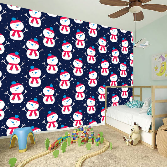 Cute Snowman Pattern Print Wall Sticker