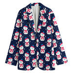 Cute Snowman Pattern Print Women's Blazer
