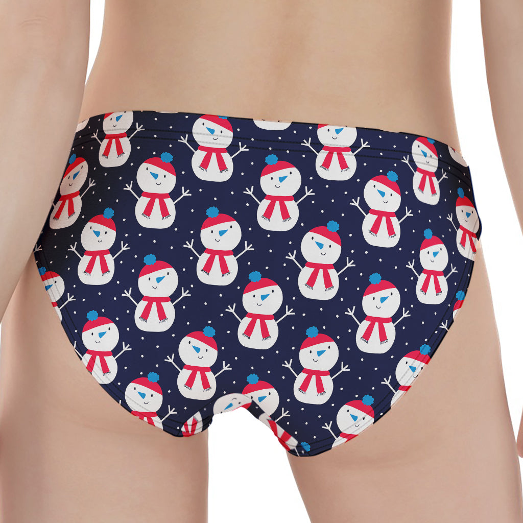 Cute Snowman Pattern Print Women's Panties