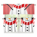 Cute Snowman Print 3 Piece Kitchen Curtains
