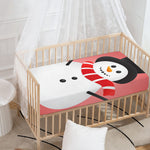 Cute Snowman Print Baby Crib Sheet